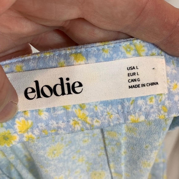 Elodie Floral Print Mini Skirt - Blue / Yellow - size Large - Picture 4 of 6